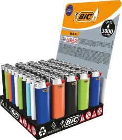 BIC Lighter Aansteker Maxi J26 Display(50stuks) -Barbecuebenodigdheden 1045x1200