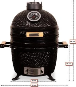 Patton Kamado 15" - Keramisch - Tafel Model - Premium Black - Medium - Zwart -Barbecuebenodigdheden 1055x1200