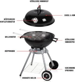 BBQ Collection Houtskoolbarbecue - Kogelbarbecue 45 X 60 Centimeter - Ronde Barbecue - Barbecue Op Wielen - Zwart - Metaal -Barbecuebenodigdheden 1098x1200