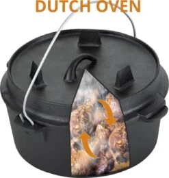 Dutch Mountains Gietijzeren Pannenset 7-delig - Dutch Oven – Braadpan - Grillpan - Hapjespan - Kookset In Houten Transportkist - Deksellifter - Brander -Barbecuebenodigdheden 1139x1200 2