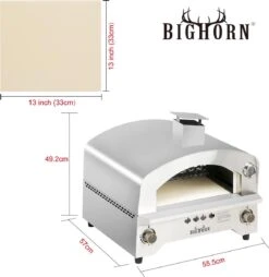 Bighorn Outdoor Edelstaal Gas Pizza Oven - Draagbare Gas Barbecue - Edelstaal -Model SRGG20001 -Barbecuebenodigdheden 1169x1200 1
