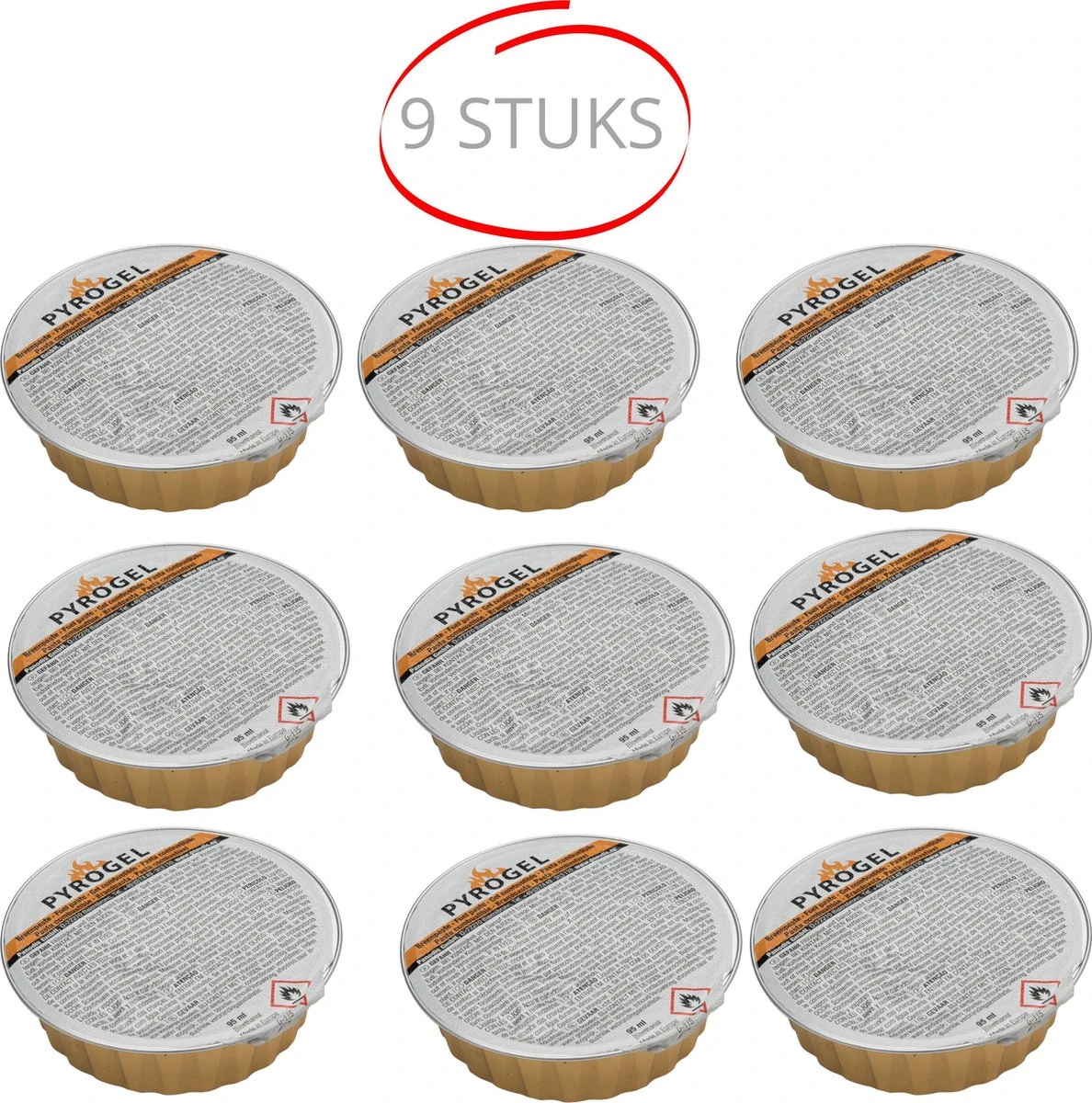 Pyrogel Brandpasta Voor Fondue - Set 9 Stuks - 9x95ml 1 Pyrogel Brandpasta Voor Fondue - Set 9 Stuks - 9x95ml