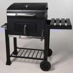 Houtskool BBQ Op Wielen + Tafel | Mat Zwart - X86000060 -Barbecuebenodigdheden 1190x1200
