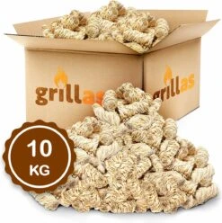 Aanmaakkrullen Voor BBQ Of Kachel | 10kg ECO FSC Gecertificeerd Aanmaakhout Barbecue - Biologisch En Duurzaam Aanmaakwokkels - Houtwol Wokkels - Barbeque Aansteker - Aanmaakblokjes - Accessoires - Ongeveer 800krullen -Barbecuebenodigdheden 1195x1200 1