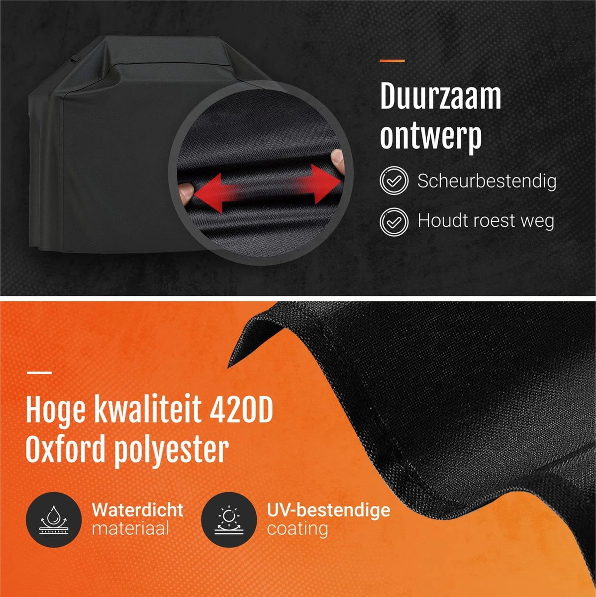 GrillX Barbecue Hoes - 145 X 61 X 117cm - BBQ Hoes Waterdicht - Beschermhoes Inclusief Trekkoord - BBQ Accesoires 2 GrillX Barbecue Hoes - 145 X 61 X 117cm - BBQ Hoes Waterdicht - Beschermhoes Inclusief Trekkoord - BBQ Accesoires - Afbeelding 2