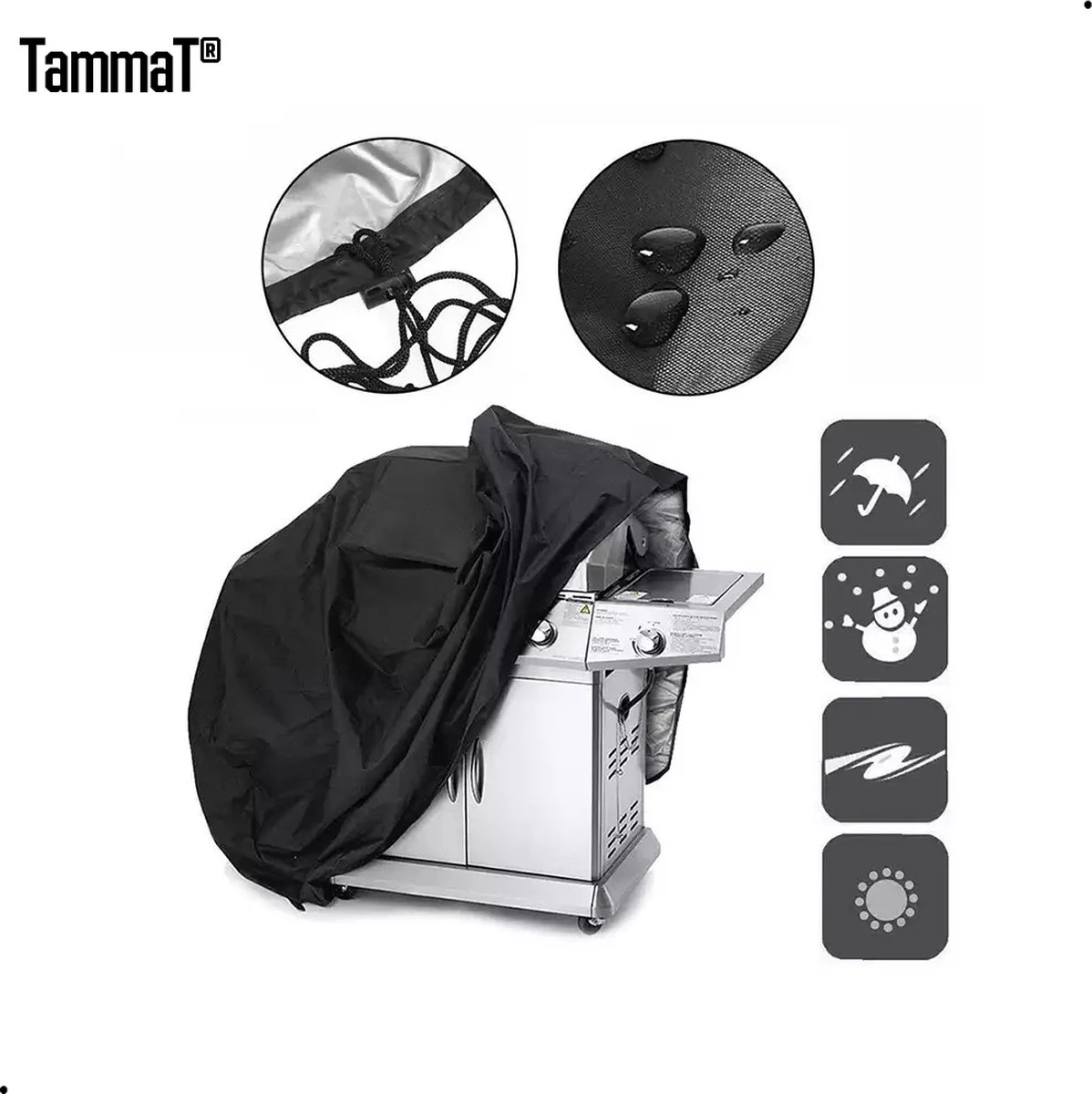 TammaT - BBQ Hoes - Waterdichte Beschermhoes - UV Bescherming - Maat L 170 X 61 X 117 Cm - Met Trekkoord 4 TammaT - BBQ Hoes - Waterdichte Beschermhoes - UV Bescherming - Maat L 170 X 61 X 117 Cm - Met Trekkoord - Afbeelding 4