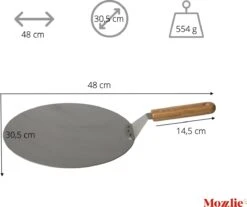 Pizzaschep 30 Cm Voor Oven Of BBQ - Rond - RVS - Met Houten Handvat -Barbecuebenodigdheden 1200x1007 1