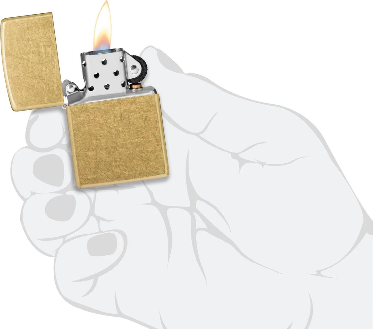 Aansteker Zippo Street Brass 3 Aansteker Zippo Street Brass - Afbeelding 3