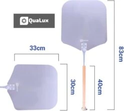 Qualux Pizzaschep Tweedelig – Pizzaschep Voor BBQ – Ophangbaar – Hout/rvs -Barbecuebenodigdheden 1200x1075