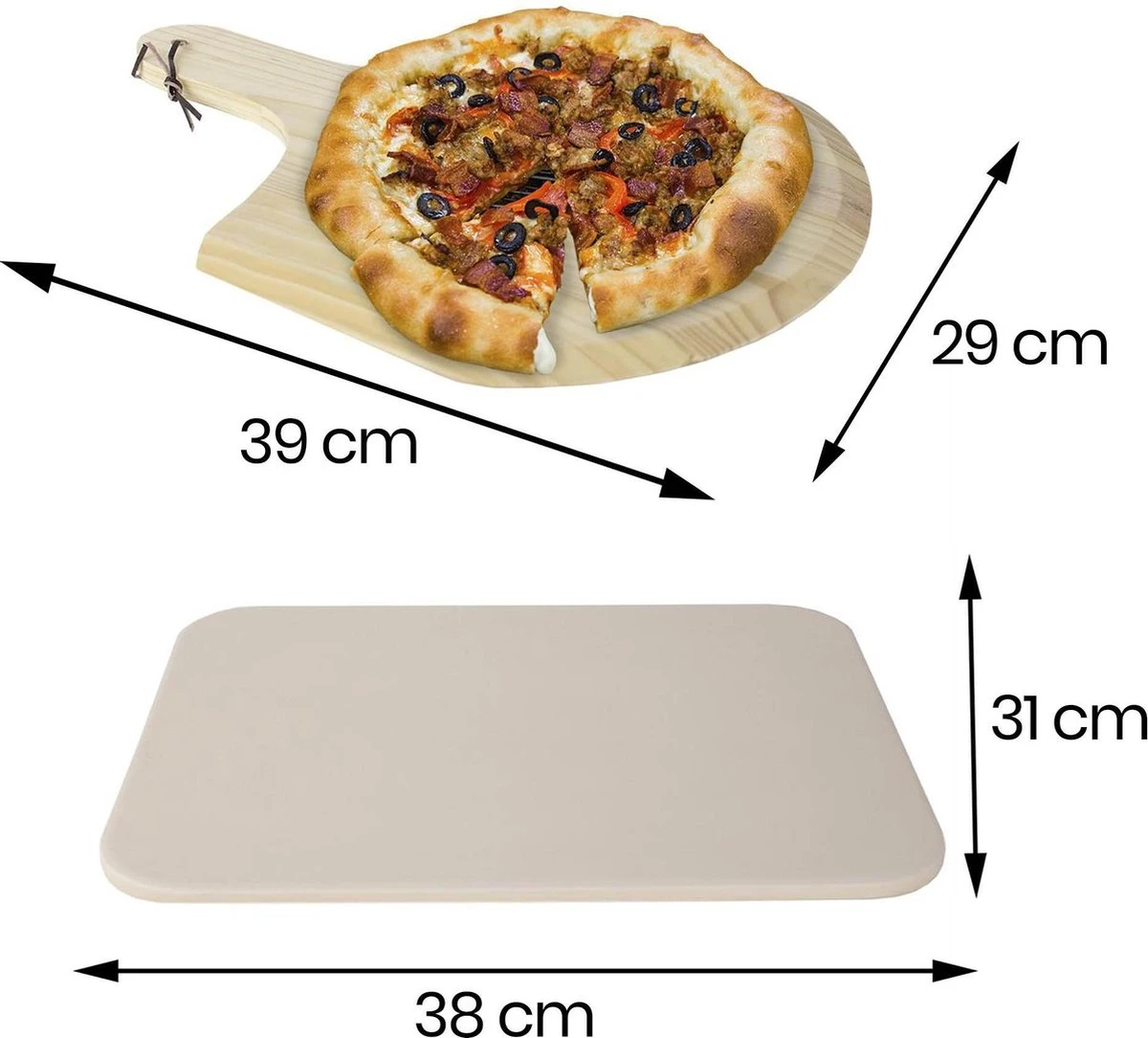 Buxibo 2in1 Pizzasteen - Voor BBQ & Oven - Inclusief Serveer Plank - Pizzabord/Pizzaplank - 30.5 X 38.1 X 1.4 Cm 12 Buxibo 2in1 Pizzasteen - Voor BBQ & Oven - Inclusief Serveer Plank - Pizzabord/Pizzaplank - 30.5 X 38.1 X 1.4 Cm - Afbeelding 12