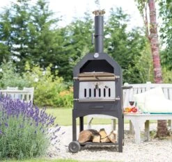 Merkloos MaxxGarden Pizza Oven - Smoker Barbecue Houtskool 45 X 65 X 158cm -Barbecuebenodigdheden 1200x1134