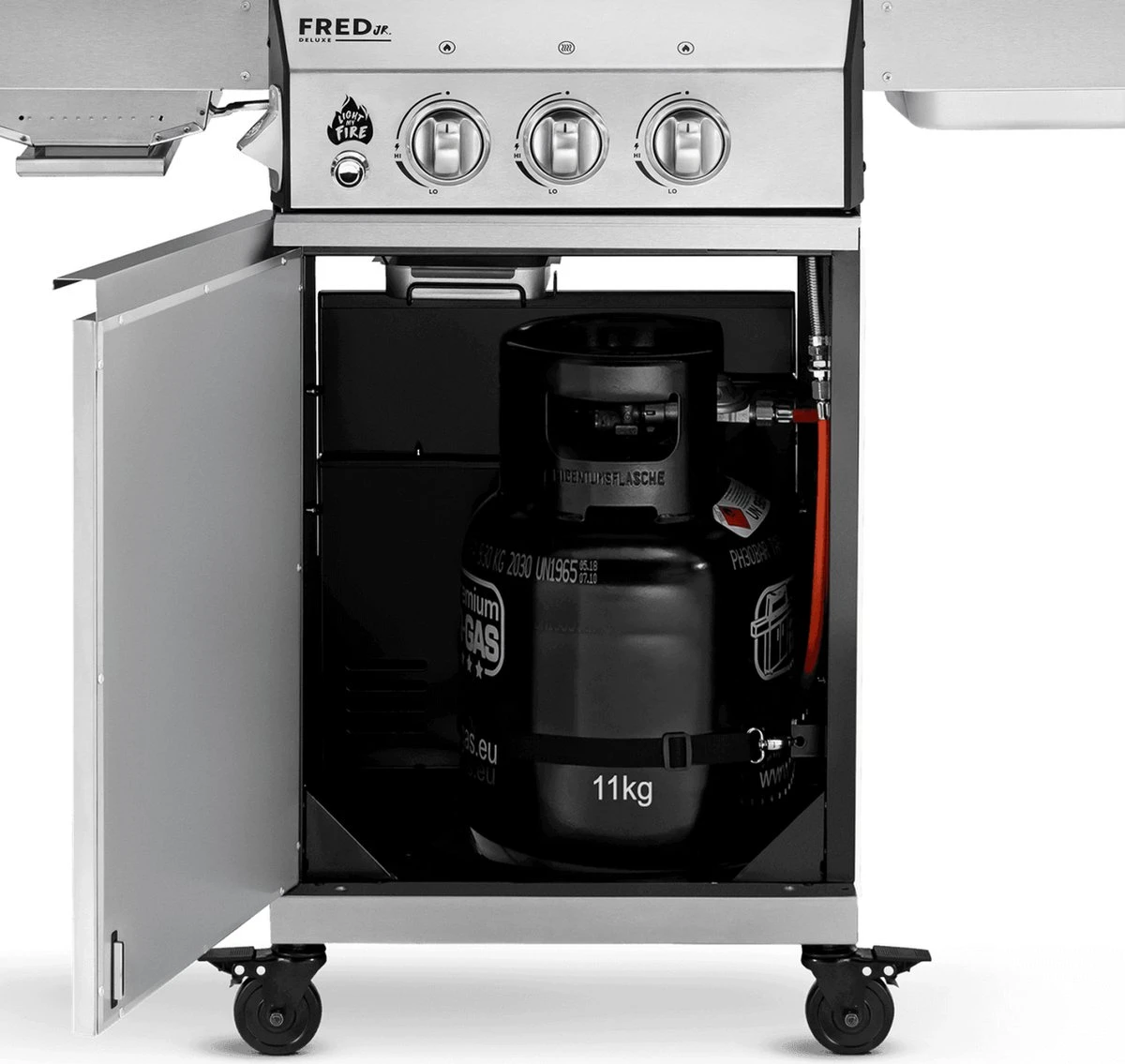 Burnhard Gas BBQ FRED JR. Deluxe - 2 Branders - Incl. Keramische Infraroodbrander & Afdekhoes - Deluxe 18 Burnhard Gas BBQ FRED JR. Deluxe - 2 Branders - Incl. Keramische Infraroodbrander & Afdekhoes - Deluxe - Afbeelding 18