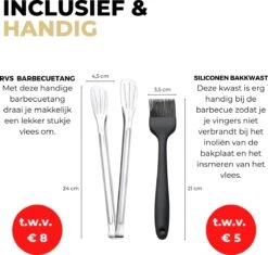 Ozocozy BBQ-ONE Houtskool Tafelbarbecue - Ø30 Cm- Zwart - Incl. Draagtas, Siliconen Bakkwast En RVS-Barbecuetang -Barbecuebenodigdheden 1200x1141