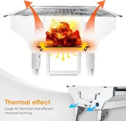 Uten - Houtskoolbarbecue - Opvouwbare Barbecue - Houtskoolbarbecues - Draagbare Camping Barbecue - 430 Roestvrij Staal Grill BBQ - 5-10 Persoon Tuin Buitenfeest - Zilver 15 Uten - Houtskoolbarbecue - Opvouwbare Barbecue - Houtskoolbarbecues - Draagbare Camping Barbecue - 430 Roestvrij Staal Grill BBQ - 5-10 Persoon Tuin Buitenfeest - Zilver -Barbecuebenodigdheden 1200x1152