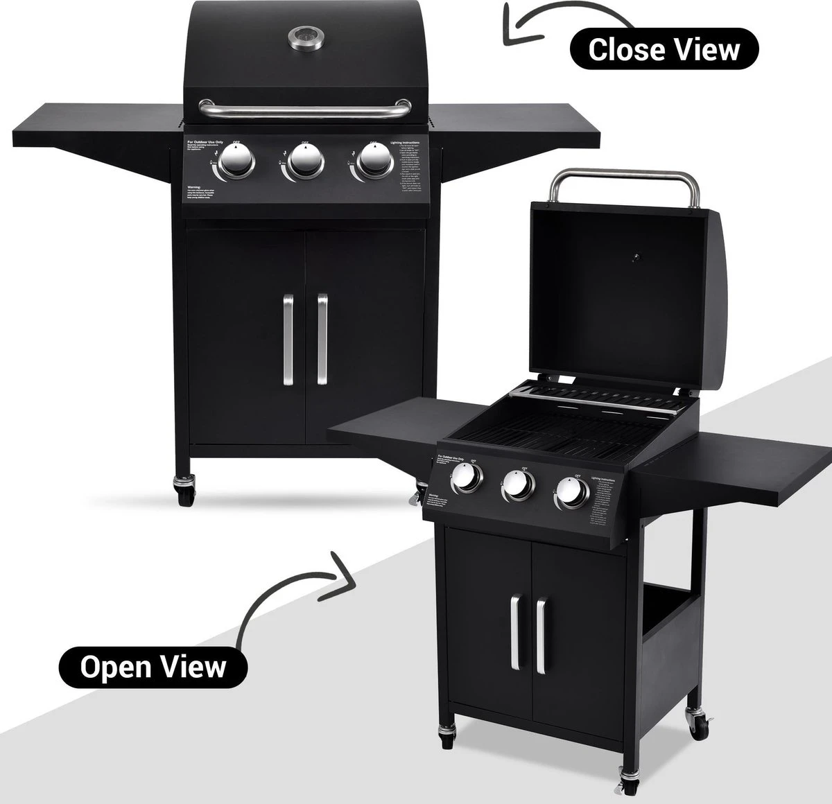 MaxxGarden Gas Barbecue - 3 Branders - Incl. Gratis BBQ Set 5 MaxxGarden Gas Barbecue - 3 Branders - Incl. Gratis BBQ Set - Afbeelding 5