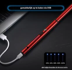 Oplaadbare Lange Dunne Elektrische Aansteker - Duurzame Plasma Aansteker - Inclusief Cadeauverpakking - BBQ – Kaarsen – Rood -Barbecuebenodigdheden 1200x1170 1