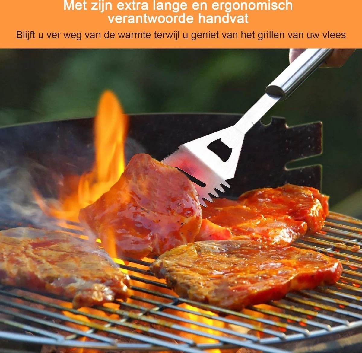 Saveur Royal® 35-delige Barbecue Gereedschapset In Roestvrij Staal - BBQ Grill Set Met Draagtas - Barbecuegerei-sets - Barbecue Accessoires Gereedschap - 35-delig 3 Saveur Royal® 35-delige Barbecue Gereedschapset In Roestvrij Staal - BBQ Grill Set Met Draagtas - Barbecuegerei-sets - Barbecue Accessoires Gereedschap - 35-delig - Afbeelding 3