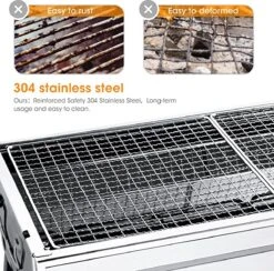 Uten - Houtskoolbarbecue - Opvouwbare Barbecue - Houtskoolbarbecues - Draagbare Camping Barbecue - 430 Roestvrij Staal Grill BBQ - 5-10 Persoon Tuin Buitenfeest - Zilver 14 Uten - Houtskoolbarbecue - Opvouwbare Barbecue - Houtskoolbarbecues - Draagbare Camping Barbecue - 430 Roestvrij Staal Grill BBQ - 5-10 Persoon Tuin Buitenfeest - Zilver -Barbecuebenodigdheden 1200x1184