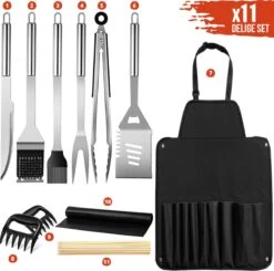 Squago BBQ Accesoires XXL Set Met Schort - Gereedschap - Gereedschapset Tang Borstel Mat 9 Squago BBQ Accesoires XXL Set Met Schort - Gereedschap - Gereedschapset Tang Borstel Mat -Barbecuebenodigdheden 1200x1189 3