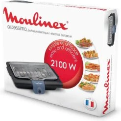 Moulinex BG134812 Barbecue Tafelblad Electrisch 2100W Zwart, Blauw, Zilver Barbecue -Barbecuebenodigdheden 1200x1194 1