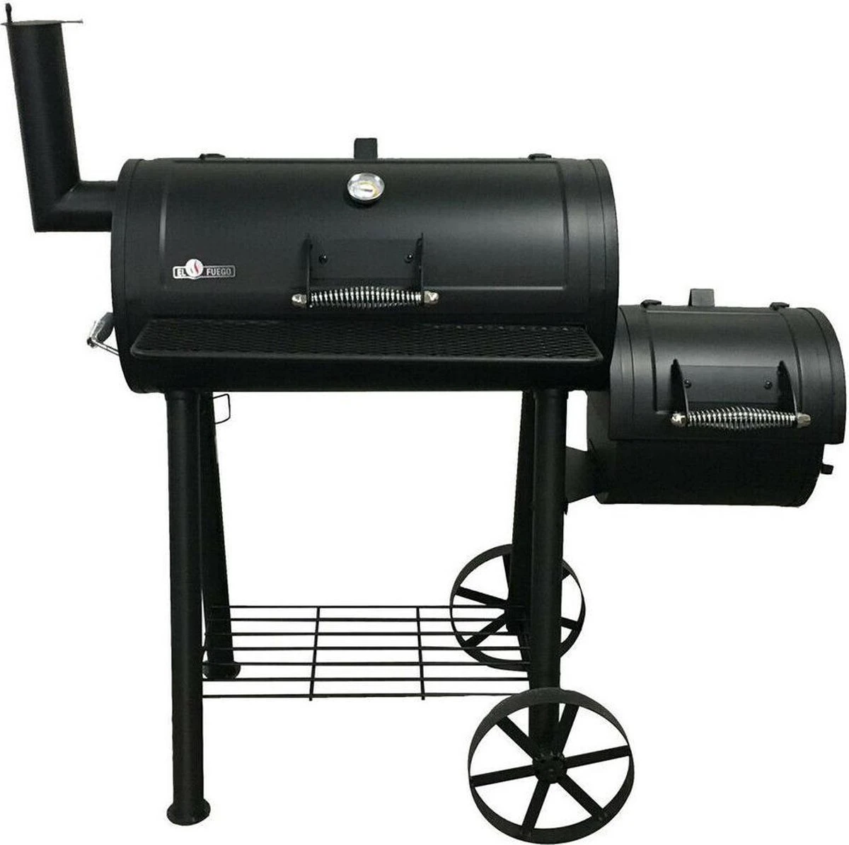 Fire Beam Houtskool Barbecue - Grilloppervlak (LxB) 35 X 66 Cm - Smoker - Zwart 8 Fire Beam Houtskool Barbecue - Grilloppervlak (LxB) 35 X 66 Cm - Smoker - Zwart - Afbeelding 8