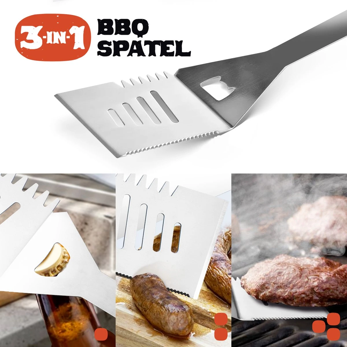 Squago BBQ Accesoires XXL Set Met Schort - Gereedschap - Gereedschapset Tang Borstel Mat 3 Squago BBQ Accesoires XXL Set Met Schort - Gereedschap - Gereedschapset Tang Borstel Mat - Afbeelding 3