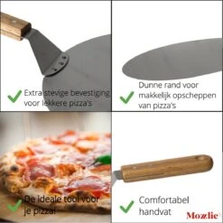 Pizzaschep 30 Cm Voor Oven Of BBQ - Rond - RVS - Met Houten Handvat -Barbecuebenodigdheden 1200x1198 7