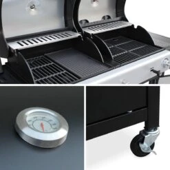 Alice's Garden Houtskool Barbecue - Grilloppervlak (LxB) 41 X 44 Cm - Gas En Houtskool - 3 Branders - Marsac Zwart -Barbecuebenodigdheden 1200x1200 232