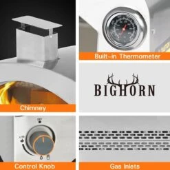 Bighorn Outdoor Edelstaal Gas Pizza Oven - Draagbare Gas Barbecue - Edelstaal -Model SRGG20001 -Barbecuebenodigdheden 1200x1200 238