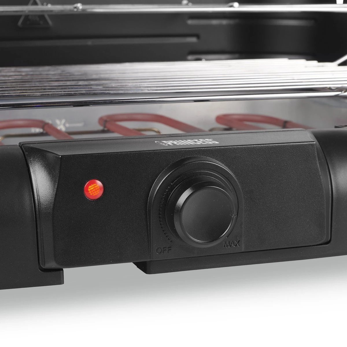 Princess 112250 Elektrische BBQ Met Zijplanken - BBQ - 40x25cm - Met En Zonder Statief Te Gebruiken - Met Zijplankjes - Ook Te Gebruiken Als Tafelgrill - 2200W 5 Princess 112250 Elektrische BBQ Met Zijplanken - BBQ - 40x25cm - Met En Zonder Statief Te Gebruiken - Met Zijplankjes - Ook Te Gebruiken Als Tafelgrill - 2200W - Afbeelding 5