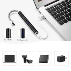 Oplaadbare Lange Elektrische Aansteker Buigbaar - Buigbare Aansteker - Duurzame Plasma Aansteker - Inclusief Cadeauverpakking - BBQ - Kaarsen - Zwart -Barbecuebenodigdheden 1200x1200 323