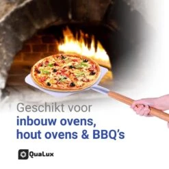 Qualux Pizzaschep Tweedelig – Pizzaschep Voor BBQ – Ophangbaar – Hout/rvs -Barbecuebenodigdheden 1200x1200 464