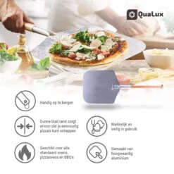 Qualux Pizzaschep Tweedelig – Pizzaschep Voor BBQ – Ophangbaar – Hout/rvs -Barbecuebenodigdheden 1200x1200 466