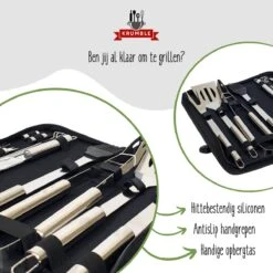 Krumble 18-delige Barbecue Set / Roestvrijstalen BBQ Set Van 18 / Inclusief Handige Opbergtas - RVS -Barbecuebenodigdheden 1200x1200 469