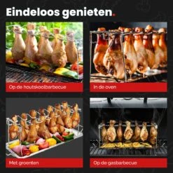 GrillX Kippenvleugelhouder - Kiphouder Voor BBQ & Oven - RVS - BBQ Accesoires 10 GrillX Kippenvleugelhouder - Kiphouder Voor BBQ & Oven - RVS - BBQ Accesoires -Barbecuebenodigdheden 1200x1200 478
