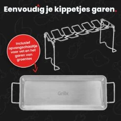 GrillX Kippenvleugelhouder - Kiphouder Voor BBQ & Oven - RVS - BBQ Accesoires 11 GrillX Kippenvleugelhouder - Kiphouder Voor BBQ & Oven - RVS - BBQ Accesoires -Barbecuebenodigdheden 1200x1200 479