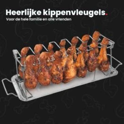 GrillX Kippenvleugelhouder - Kiphouder Voor BBQ & Oven - RVS - BBQ Accesoires 12 GrillX Kippenvleugelhouder - Kiphouder Voor BBQ & Oven - RVS - BBQ Accesoires -Barbecuebenodigdheden 1200x1200 480