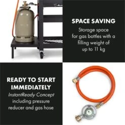 Klarstein Kingsville Double Barbecue - Houtskool- En Gasbarbecue - Smoker BBQ - Inclusief Deksels En Thermometer - Met 2 Roosters - Zwart -Barbecuebenodigdheden 1200x1200 51