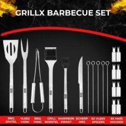 GrillX Barbecue Gereedschap Set - 19-delig - Inclusief Luxe Draagtas - BBQ Accesoires - Gereedschapset 17 GrillX Barbecue Gereedschap Set - 19-delig - Inclusief Luxe Draagtas - BBQ Accesoires - Gereedschapset -Barbecuebenodigdheden 1200x1200 524