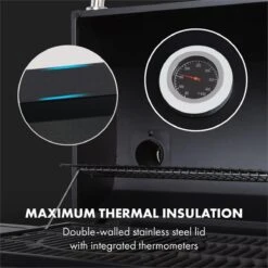 Klarstein Kingsville Double Barbecue - Houtskool- En Gasbarbecue - Smoker BBQ - Inclusief Deksels En Thermometer - Met 2 Roosters - Zwart -Barbecuebenodigdheden 1200x1200 54