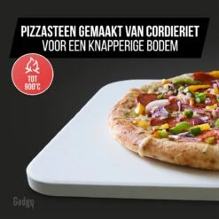 Gadgy Pizzasteen Met Pizzaschep – Cordieriet Voor Knapperige Pizzabodem – Pizzasteen Voor BBQ, Oven Of Kamado - Pizzaspatel - Pizza Set -Barbecuebenodigdheden 1200x1200 647