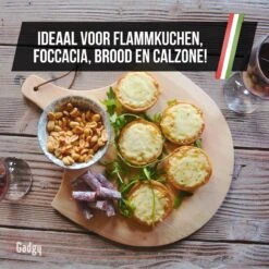 Gadgy Pizzasteen Met Pizzaschep – Cordieriet Voor Knapperige Pizzabodem – Pizzasteen Voor BBQ, Oven Of Kamado - Pizzaspatel - Pizza Set -Barbecuebenodigdheden 1200x1200 650