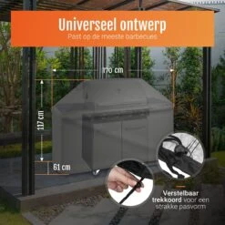 GrillX Barbecue Hoes - 170 X 61 X 117cm - BBQ Hoes Waterdicht - Beschermhoes Inclusief Trekkoord - BBQ Accesoires -Barbecuebenodigdheden 1200x1200 733