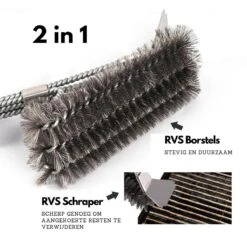 Gohh BBQ Borstel Met Schraper - Schoonmaakborstel - Barbecue Krabber Met Handige Bewaarzak 2 In 1 -Barbecuebenodigdheden 1200x1200 765