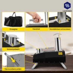 Vevor® Pizza Oven - Professionele Pizza Oven - Buitenkeuken - Pizza Gourmet - Barbecue - RVS - Tot 600°C - Met Draagtas -Barbecuebenodigdheden 1200x1200 77