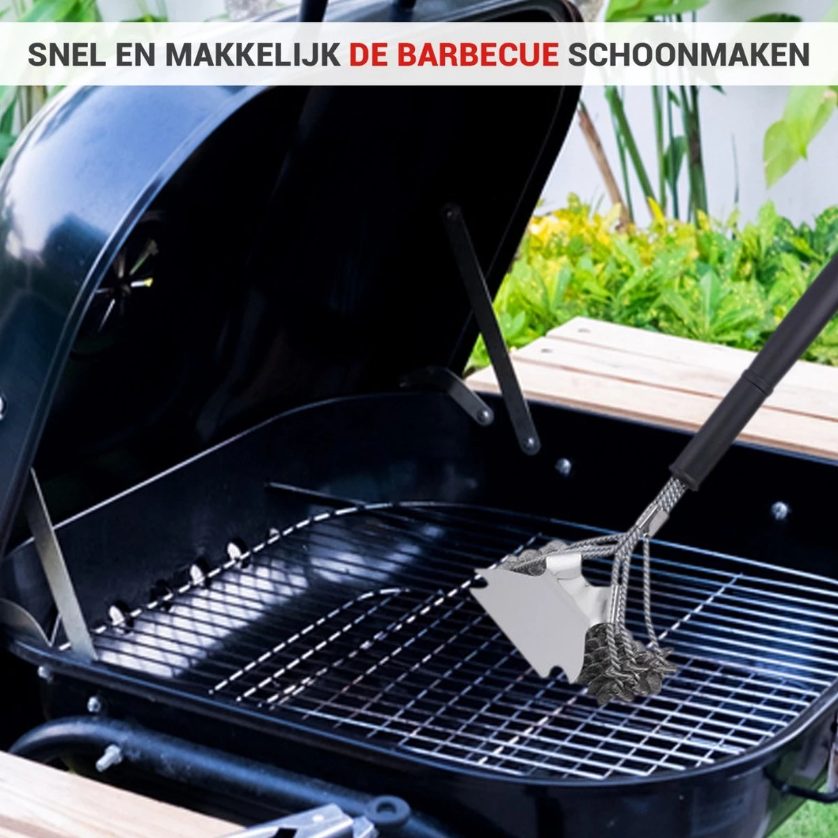 BBQ Borstel Staal RVS Reinigingsborstel Barbecue Grill Accessoires 4 BBQ Borstel Staal RVS Reinigingsborstel Barbecue Grill Accessoires - Afbeelding 4