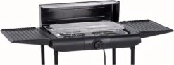 Excellent Electrics Elektrische Barbecue - Grilloppervlak (LxB) 36x24 Cm - 2000W - Zwart -Barbecuebenodigdheden 1200x453