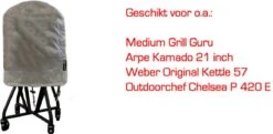 COVER UP HOC Diamond Bbq Hoes Rond - 70x80 Cm - Waterdicht Met Stormbanden En Trekkoord - Geschikt Voor O.a. Kamado, Big Green Egg, Grill Guru, The Bastard, Patton,Weber -Barbecuebenodigdheden 1200x586