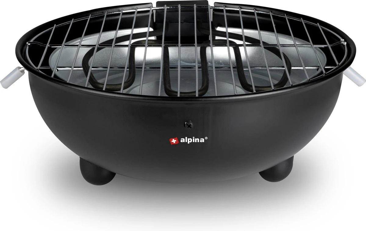 Alpina Elektrische BBQ - Tafel-Barbecue - Geen Rook - Binnen Barbecueën - 1250W - Ø 30 Cm - Zwart 4 Alpina Elektrische BBQ - Tafel-Barbecue - Geen Rook - Binnen Barbecueën - 1250W - Ø 30 Cm - Zwart - Afbeelding 4