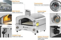 Bighorn Outdoor Edelstaal Gas Pizza Oven - Draagbare Gas Barbecue - Edelstaal -Model SRGG20001 -Barbecuebenodigdheden 1200x787 1